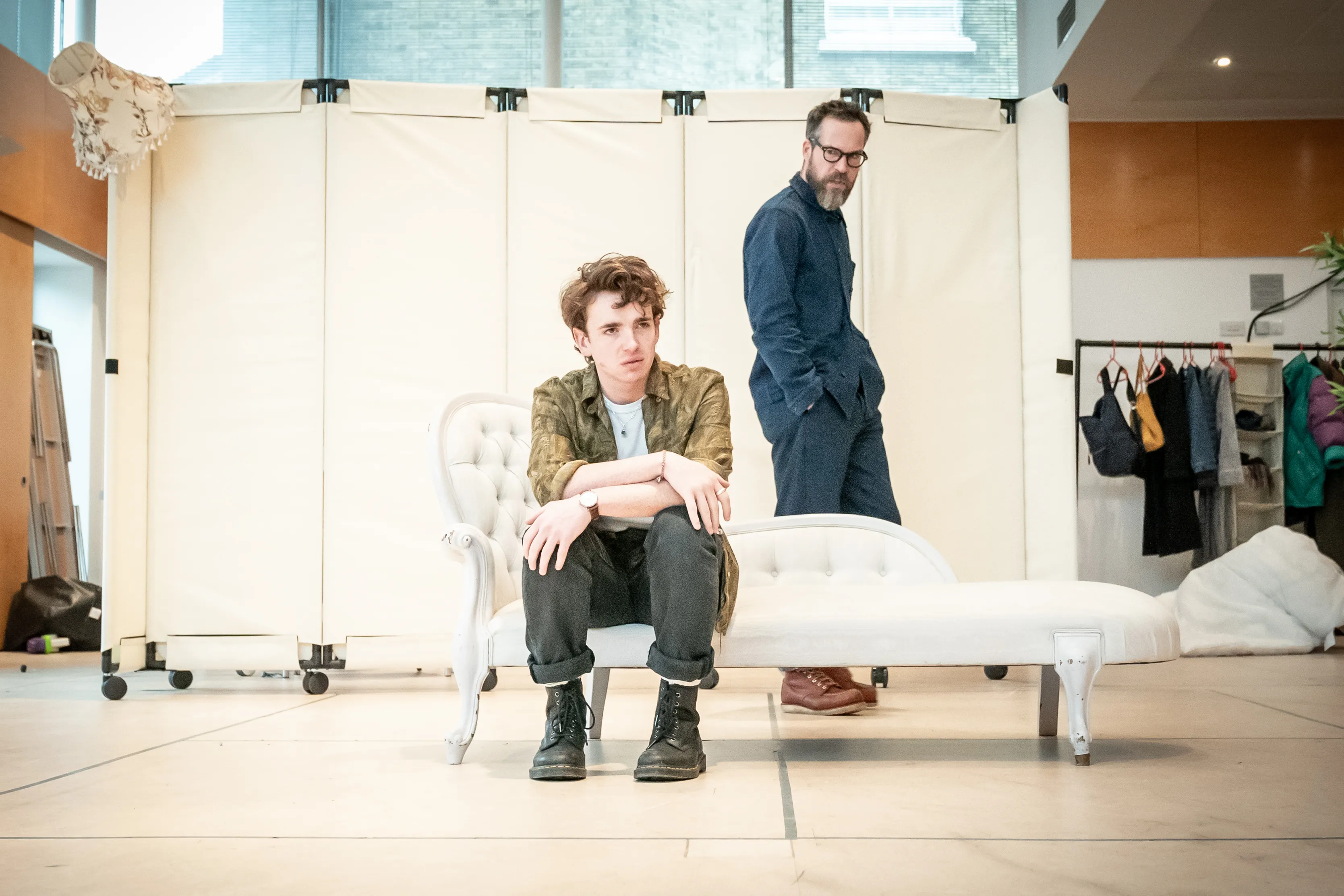John Light and rehearsal company for The Son