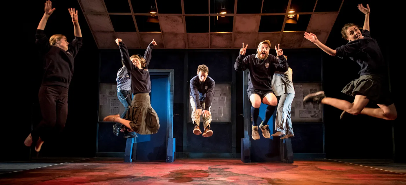 Classroom scene from The Wardrobe Ensemble's Education, Education, Education
