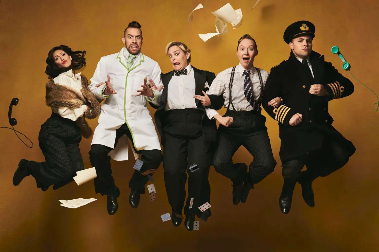 The original SpitLip cast of Operation Mincemeat at Southwark Playhouse
